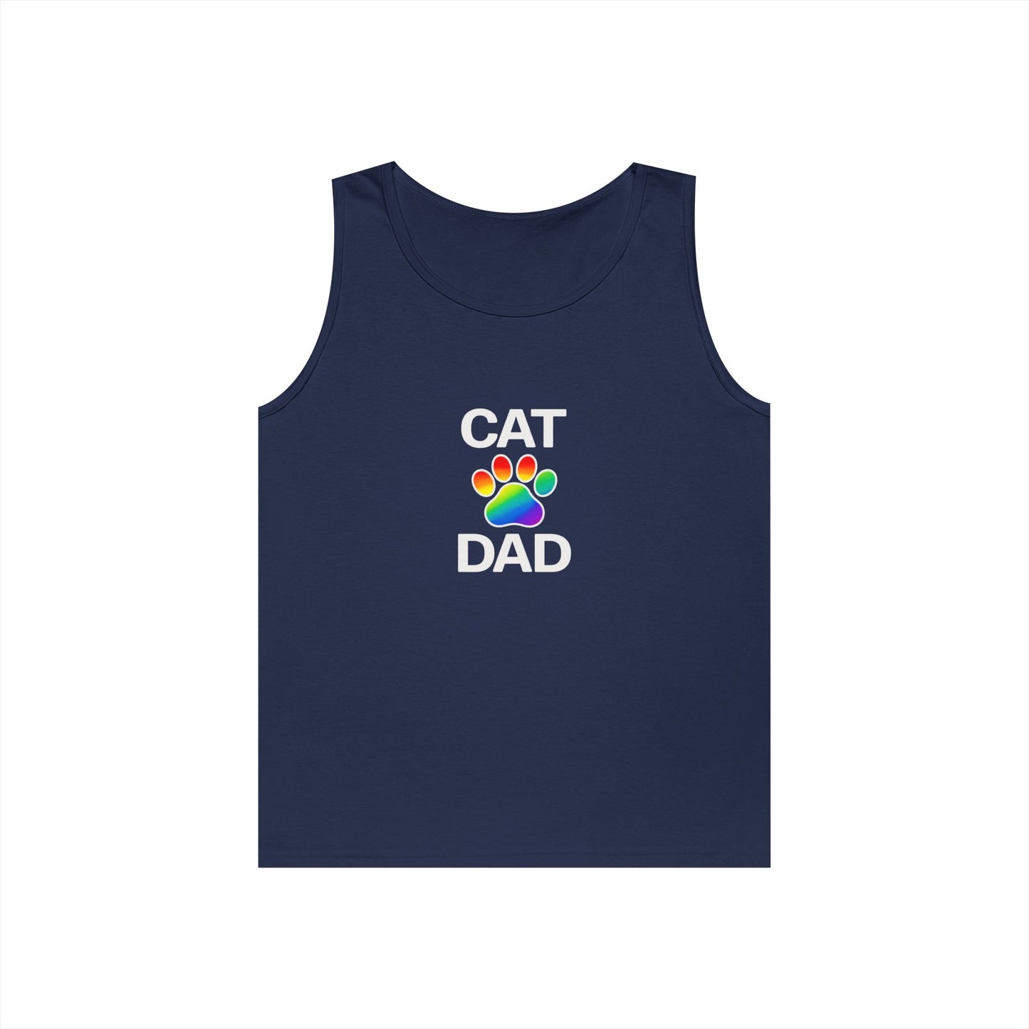 Pride Cat Dad Unisex Heavy Cotton Tank Top (9 Colors)