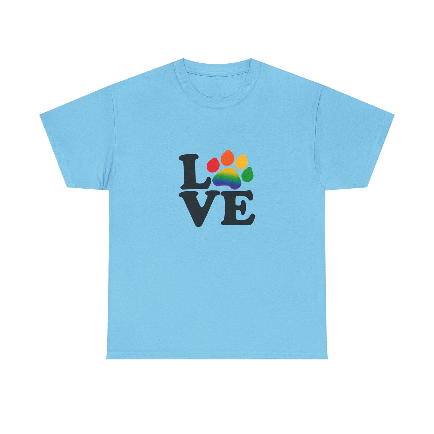 Pride Love Paw Heavy Duty Unisex Tee Sizes Small - 5XL (5 colors)