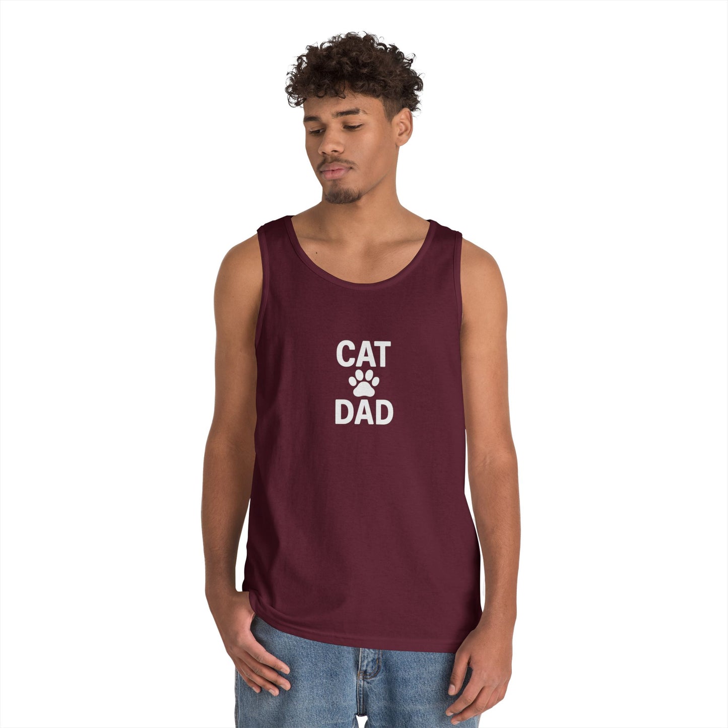 Cat Dad Unisex Heavy Cotton Tank Top