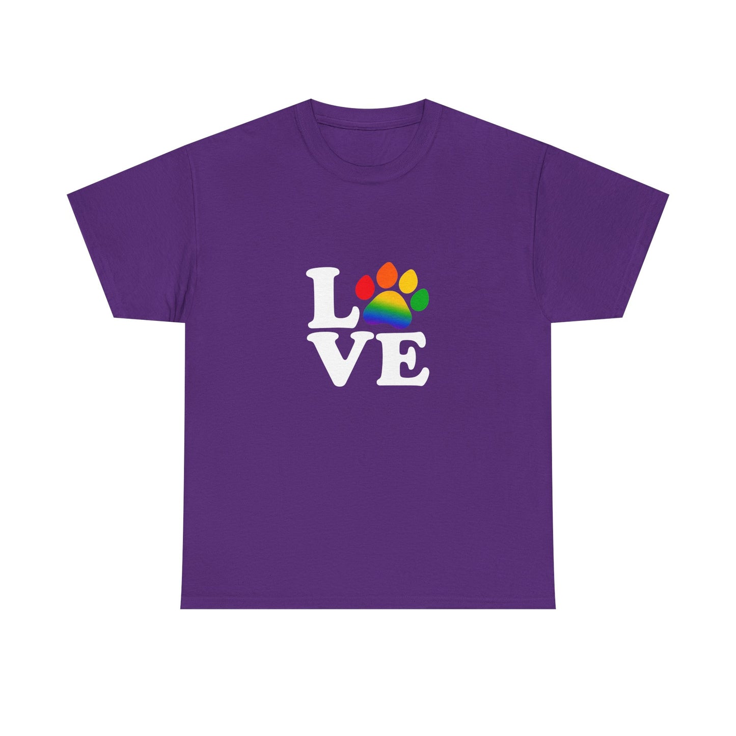 Pride Love Paw Heavy Duty Unisex Tee Sizes Small - 5XL (11 colors)