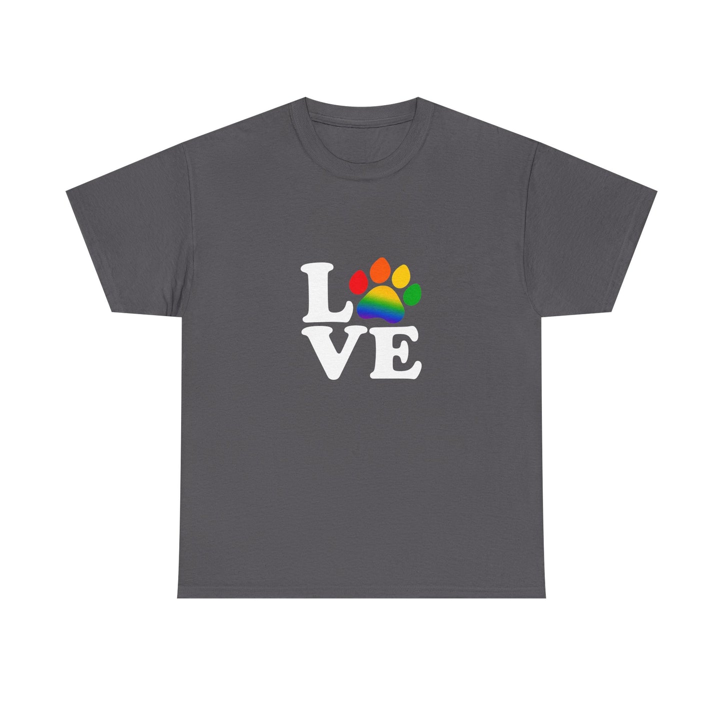 Pride Love Paw Heavy Duty Unisex Tee Sizes Small - 5XL (11 colors)
