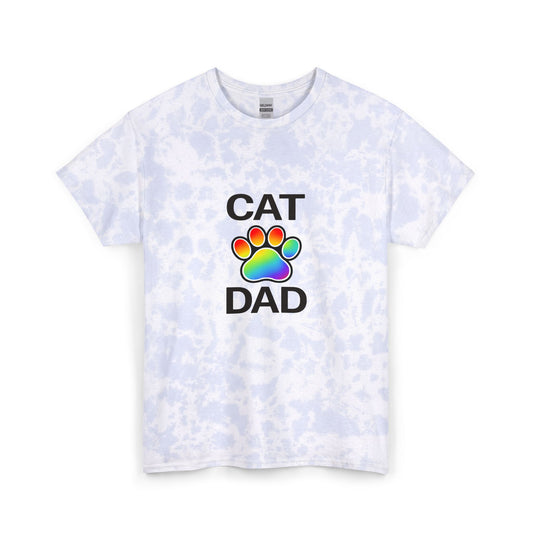 Pride Cat Dad Dyed Tee Unisex Cotton T-Shirt 3 sizes