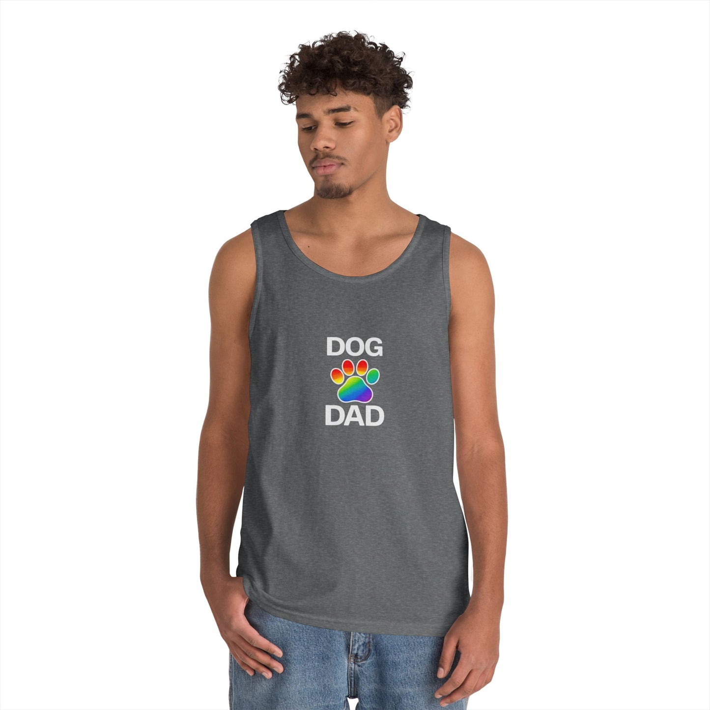 Pride Dog Dad Unisex Heavy Cotton Tank Top (9 Colors)