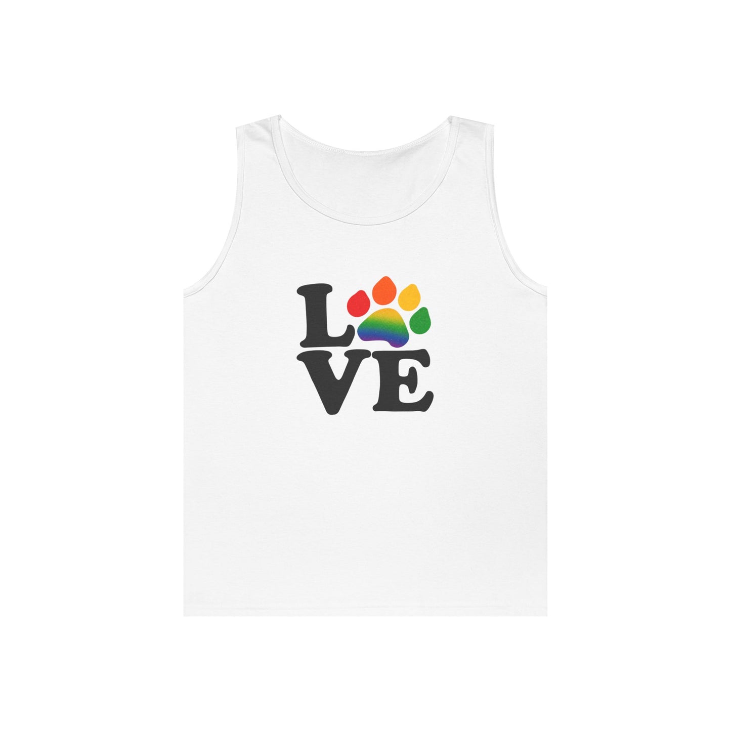 Pride Love is Love White Unisex Heavy Cotton Tank Top