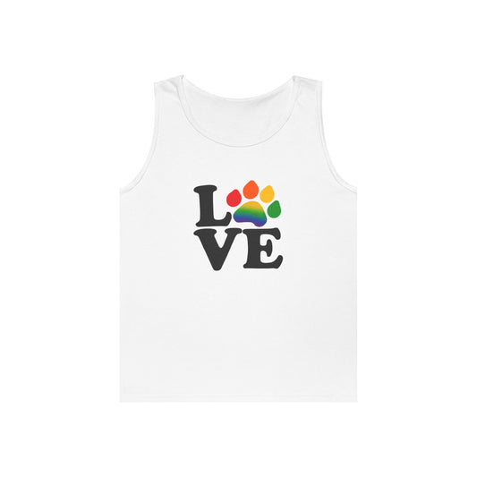 Pride Love Paw White Unisex Heavy Cotton Tank Top