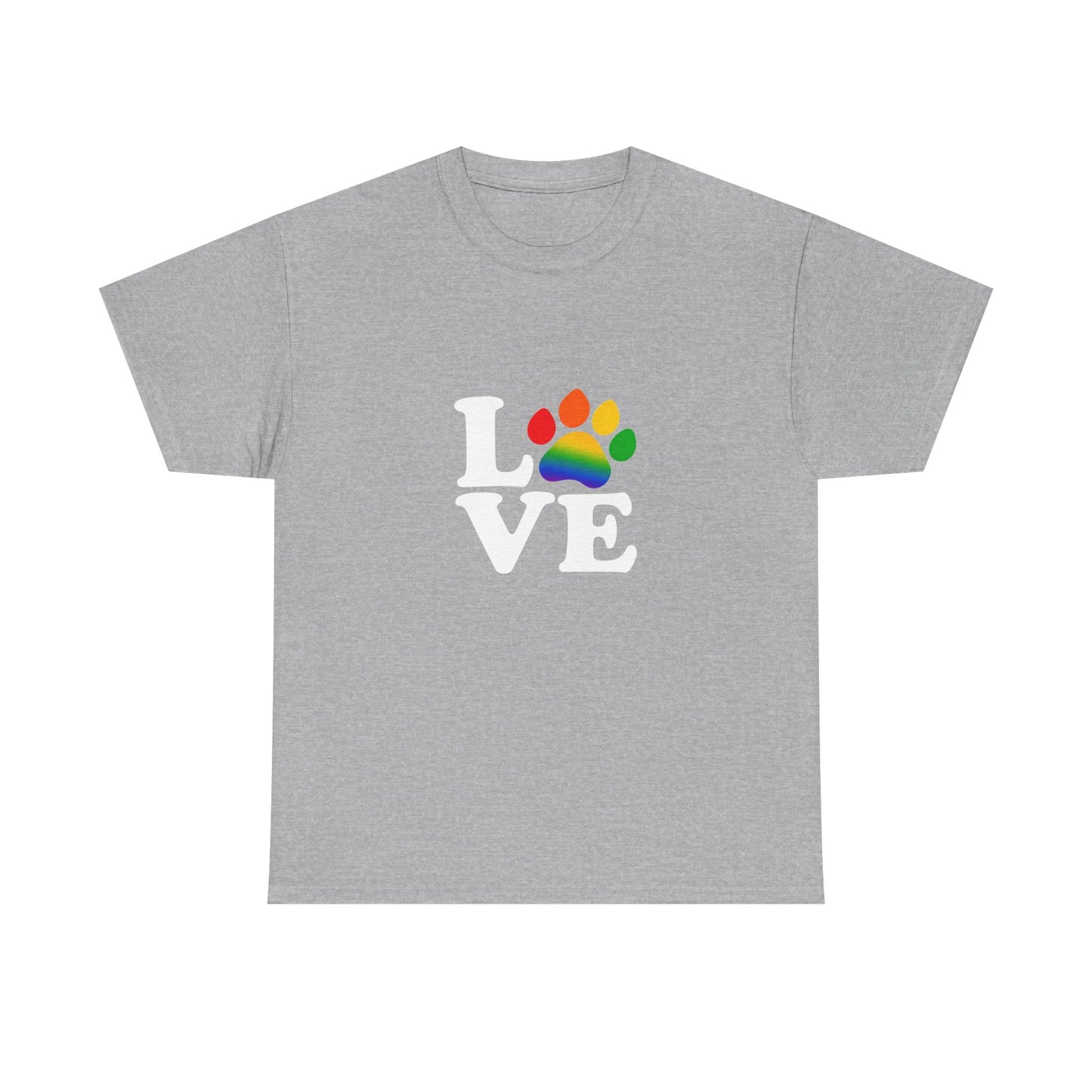 Pride Love Paw Heavy Duty Unisex Tee Sizes Small - 5XL (11 colors)