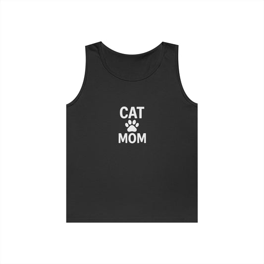 Cat Mom Unisex Heavy Cotton Tank Top (9 colors)