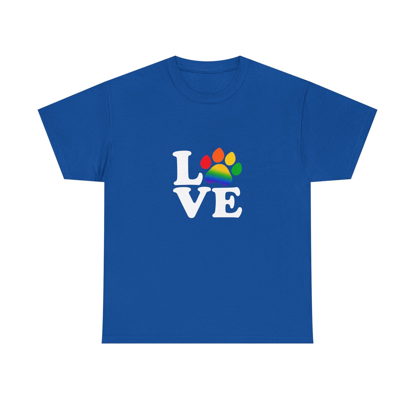 Pride Love Paw Heavy Duty Unisex Tee Sizes Small - 5XL (11 colors)