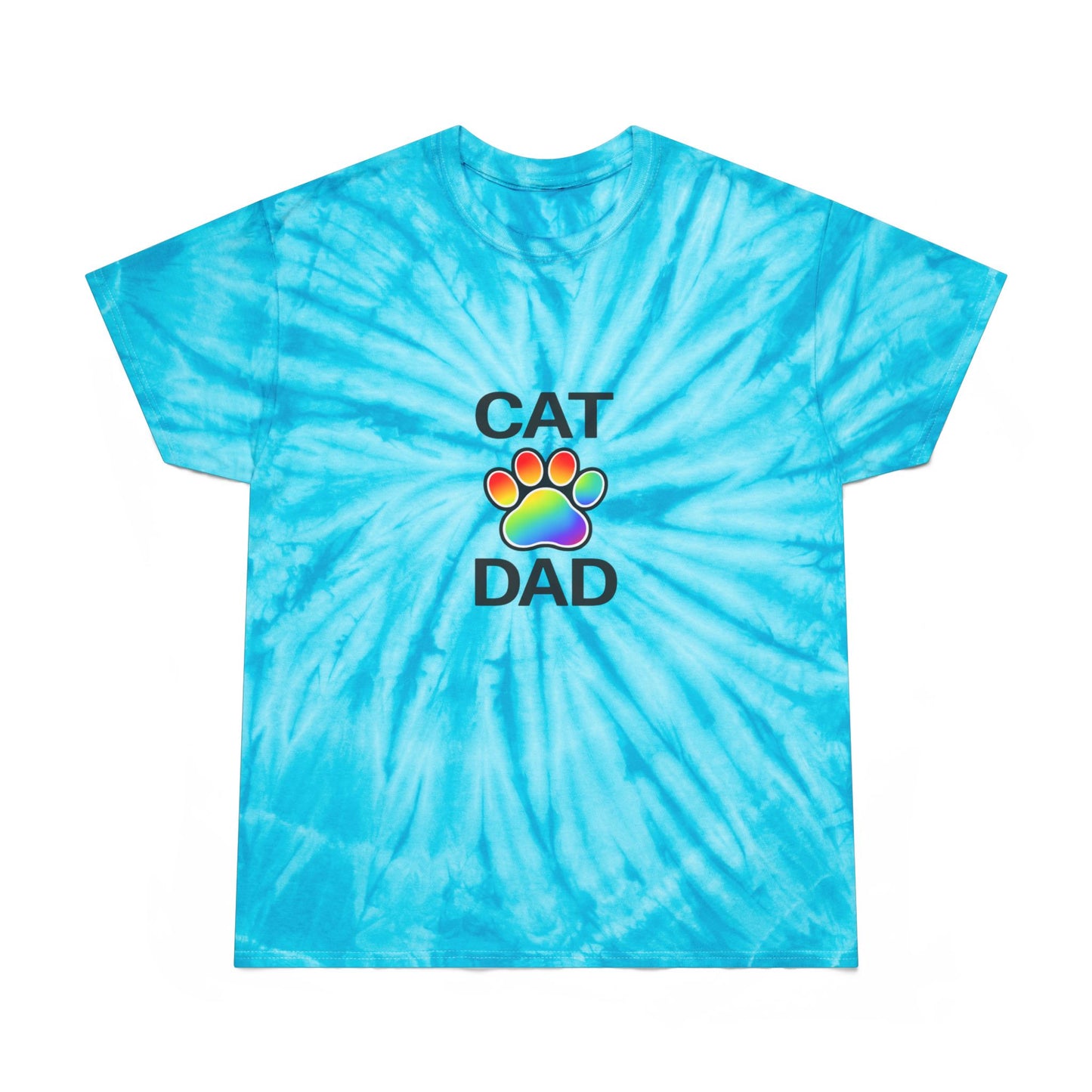 Pride Cat Dad Color Blast Tie-Dye Tee Sizes Small - 2XL (3 colors)