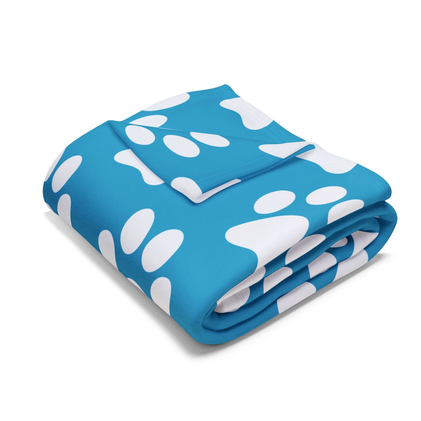 Cozy Paw Print Arctic Human Fleece Blanket