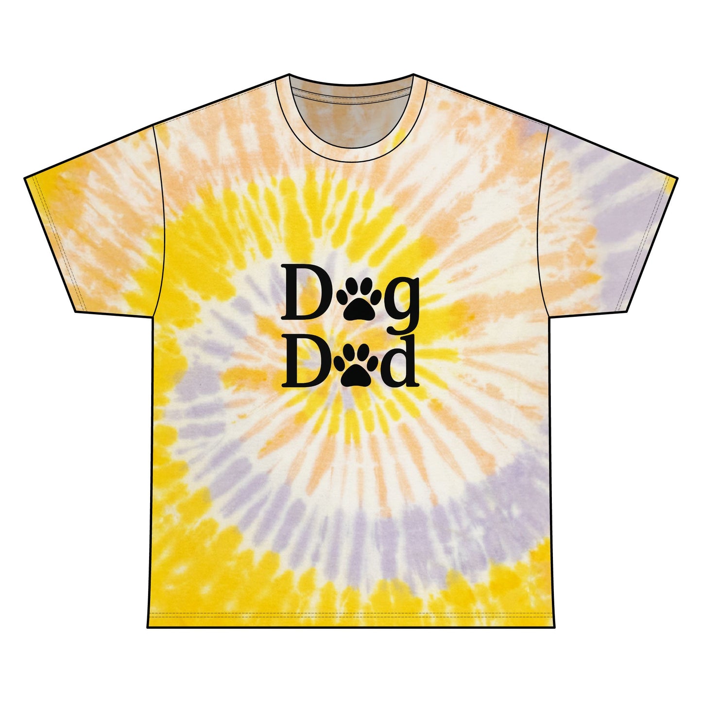 Dog Dad Spiral Tie Dye Tee Unisex Cotton T-Shirt Sizes Small - 2 XL (3 colors)