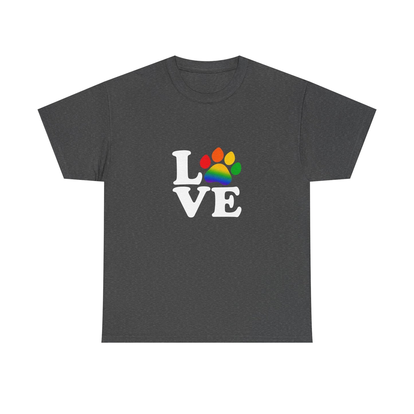 Pride Love Paw Heavy Duty Unisex Tee Sizes Small - 5XL (11 colors)