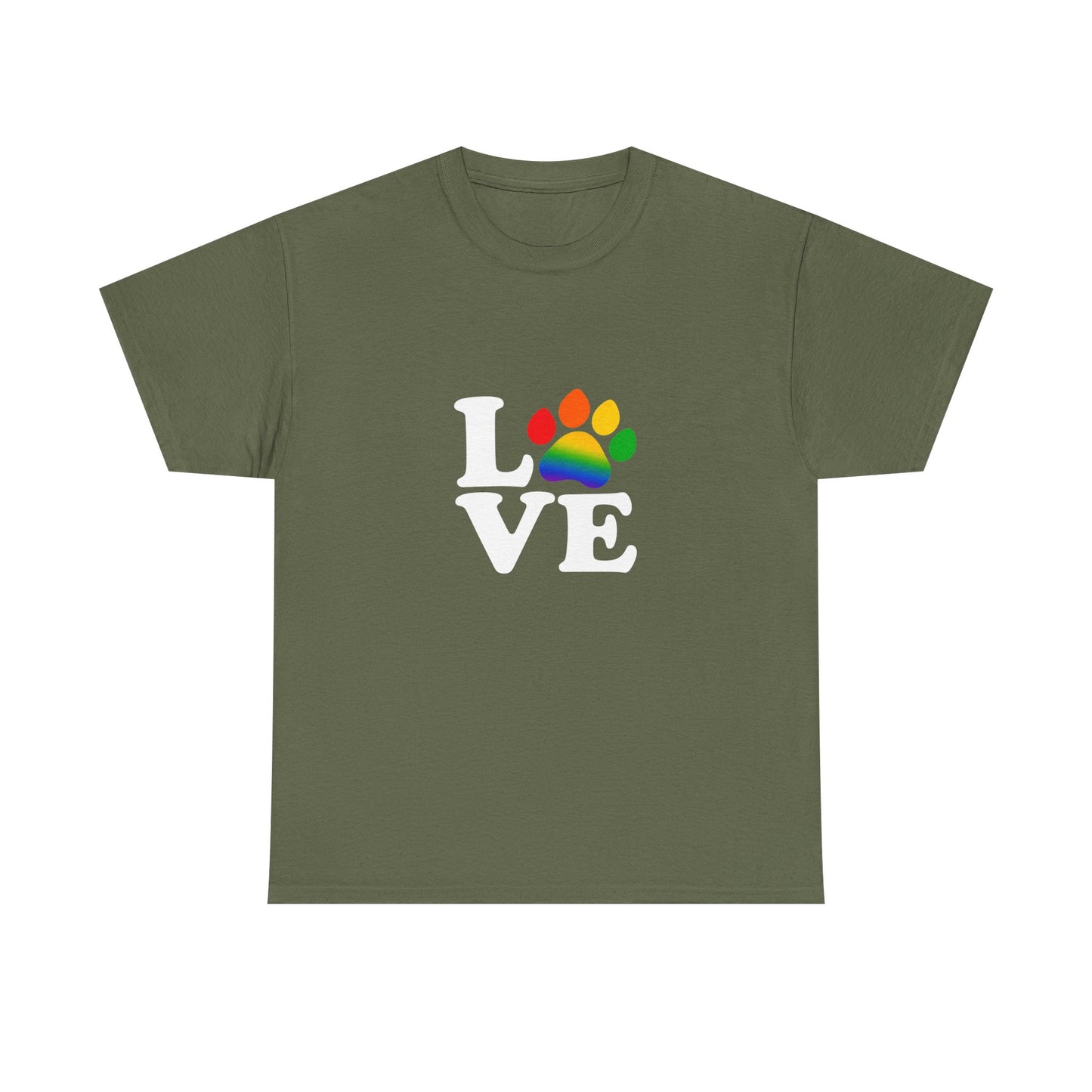 Pride Love Paw Heavy Duty Unisex Tee Sizes Small - 5XL (11 colors)