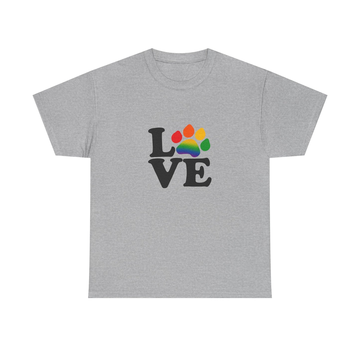 Pride Love Paw Heavy Duty Unisex Tee Sizes Small - 5XL (5 colors)