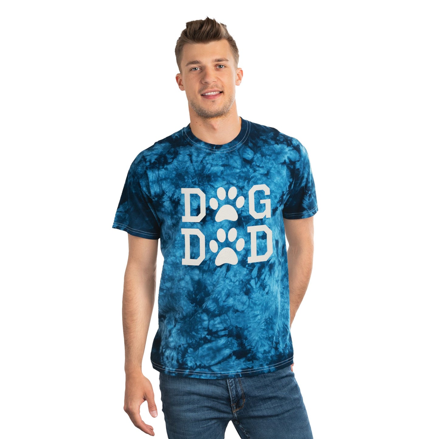 Dog Dad Crystal Tie-Dye Tee Small - 2XL (2 colors)