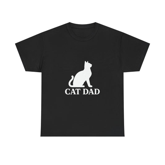 Cat Dad With Cat Heavy Duty Unisex Tee Sizes Small - 5XL (11 colors)