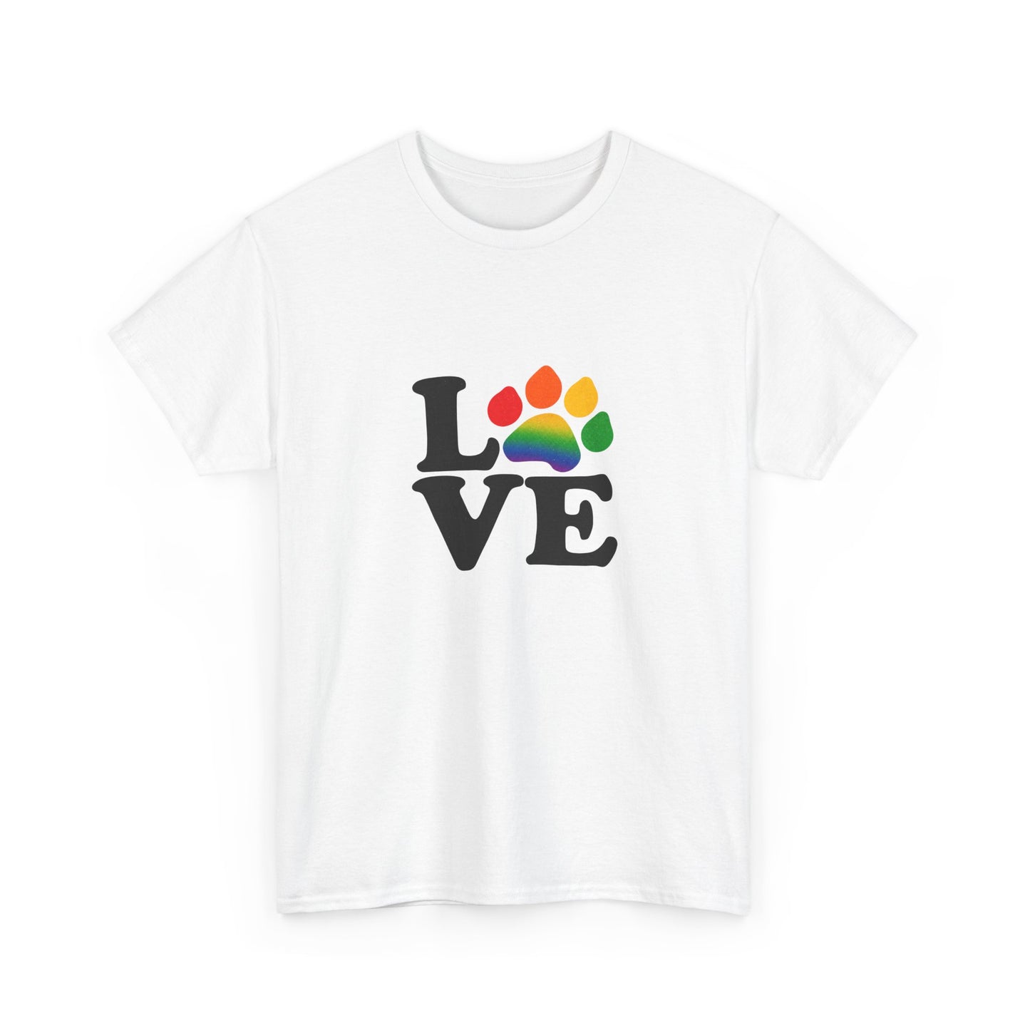 Pride Love Paw Heavy Duty Unisex Tee Sizes Small - 5XL (5 colors)