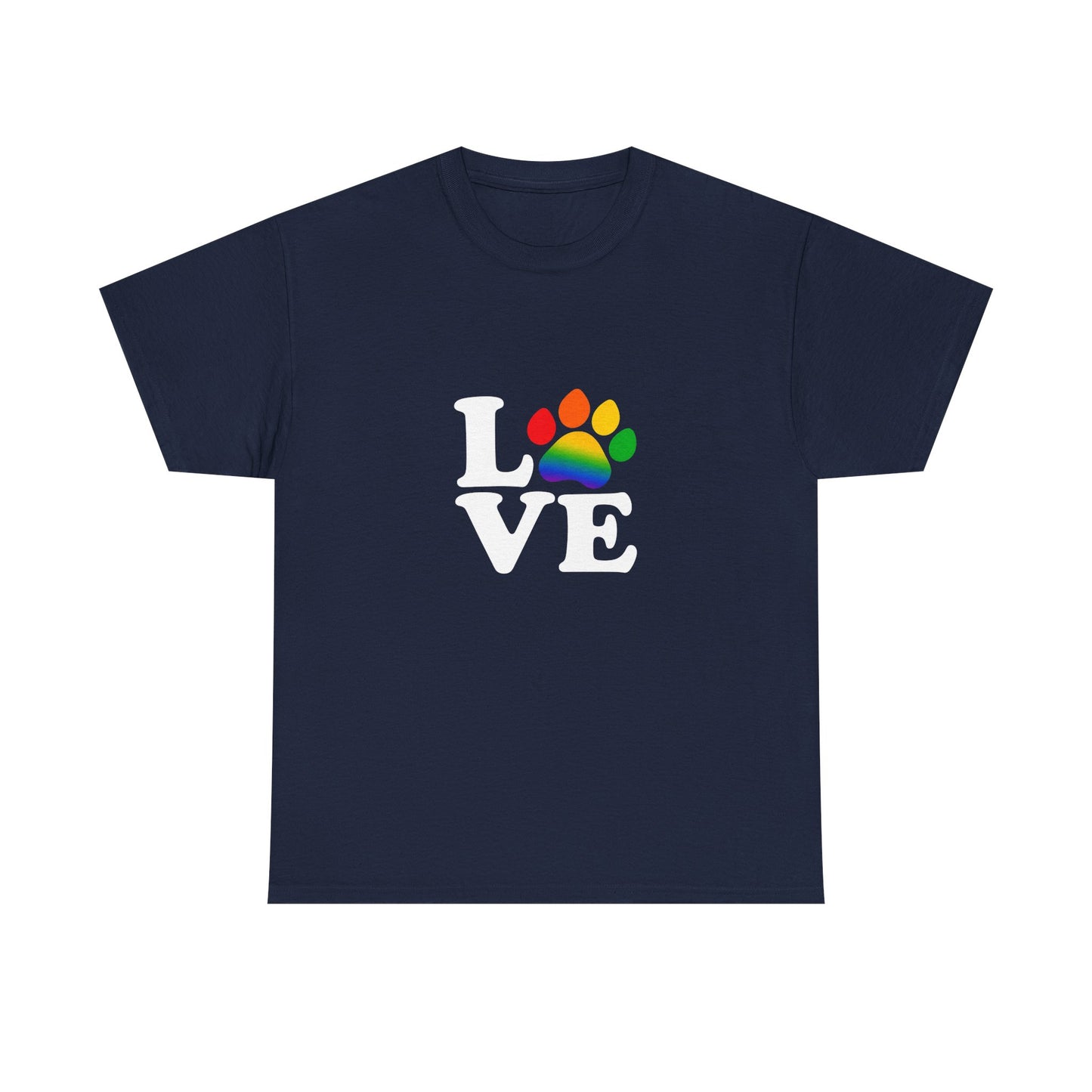 Pride Love Paw Heavy Duty Unisex Tee Sizes Small - 5XL (11 colors)