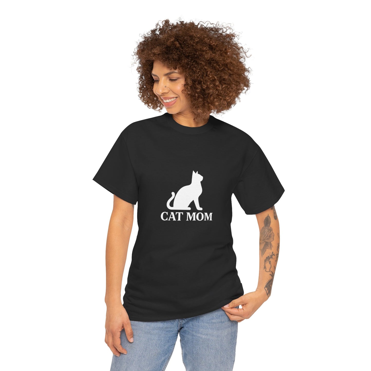 Cat Mom With Cat Heavy Duty Unisex Tee Sizes Small - 5XL (11 colors)
