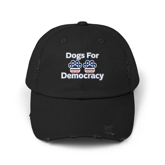 Dogs For Democracy Unisex Distressed Cap
