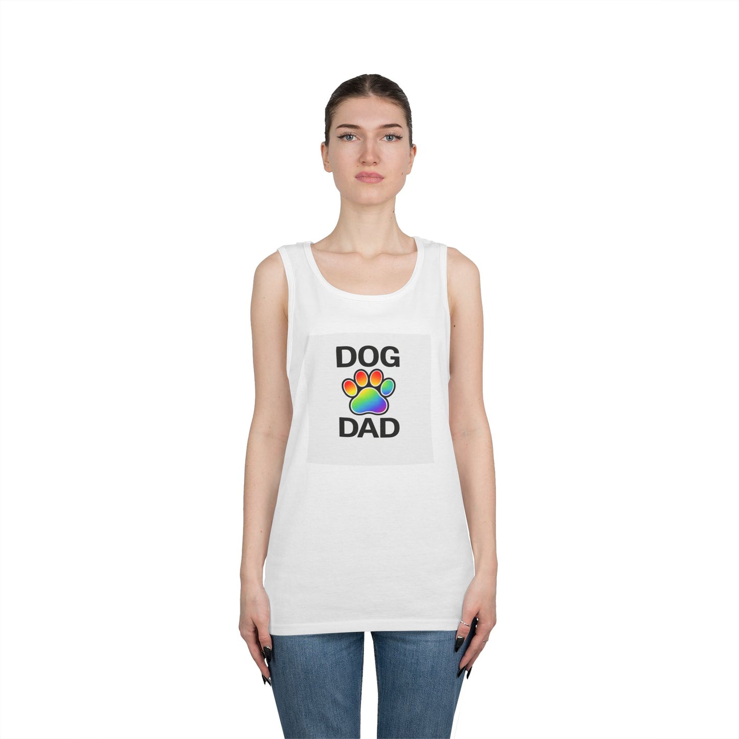 Pride Dog Dad Unisex Heavy Cotton Tank Top (9 Colors)