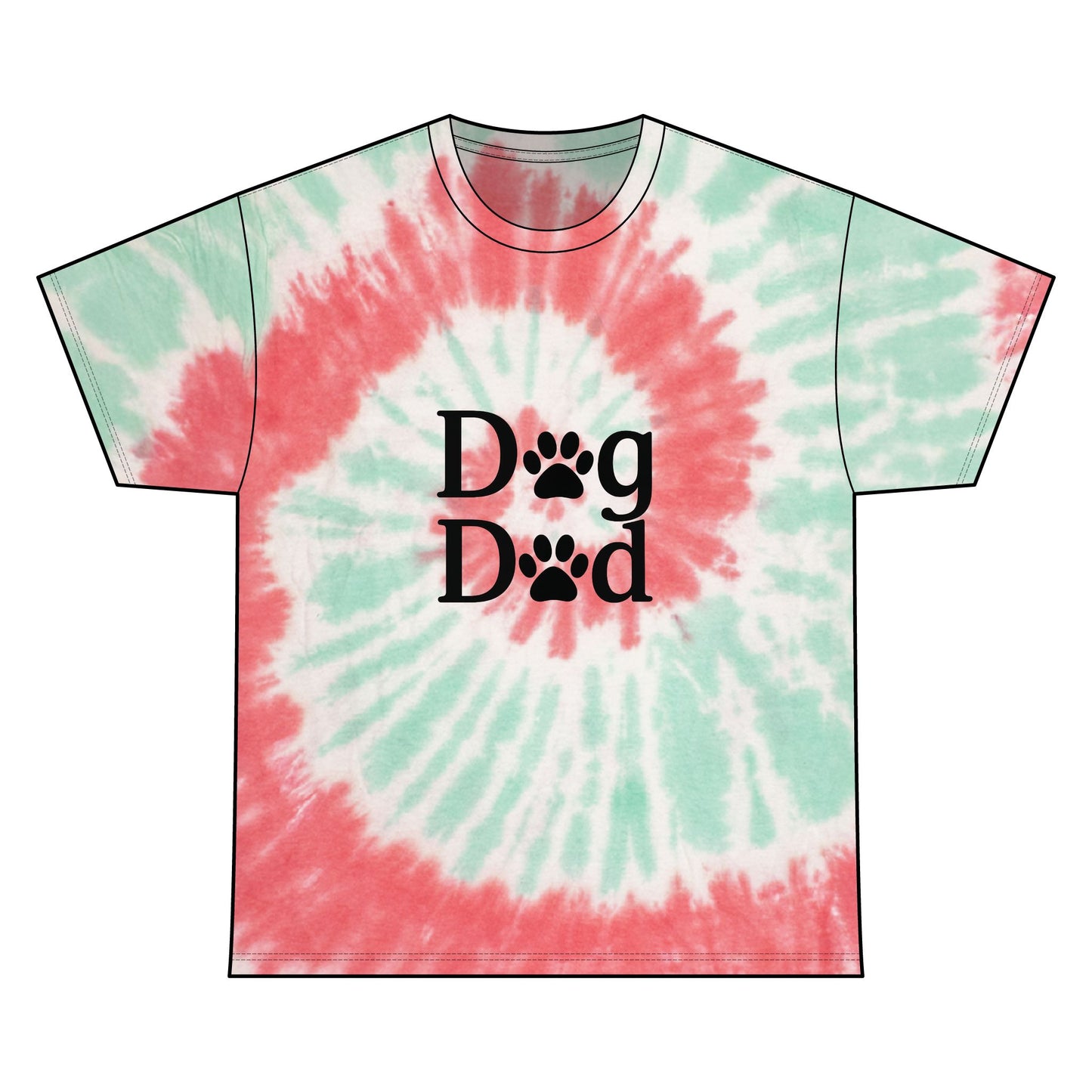 Dog Dad Spiral Tie Dye Tee Unisex Cotton T-Shirt Sizes Small - 2 XL (4 colors)