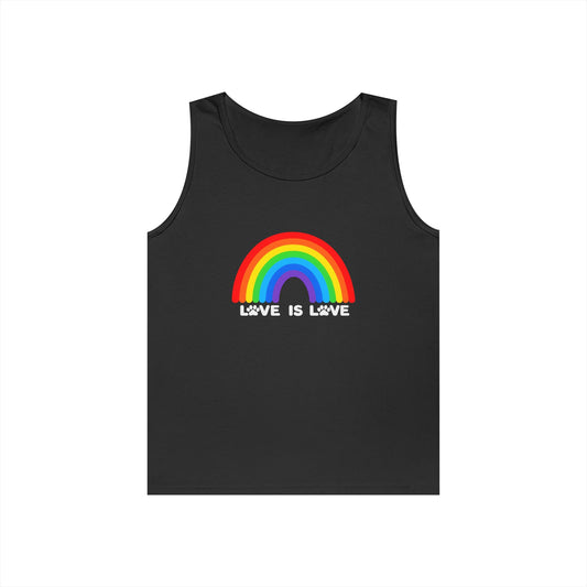 Pride Love Is Love Unisex Heavy Cotton Tank Top (9 colors)