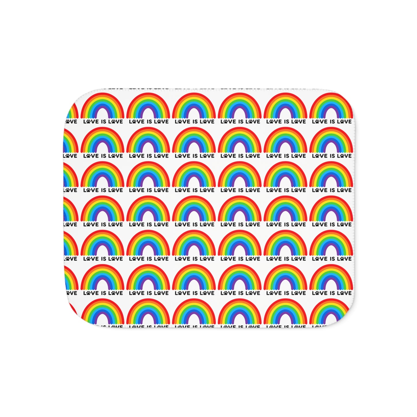Pride Love Is Love Cozy Sherpa Paw Blanket (3 sizes)