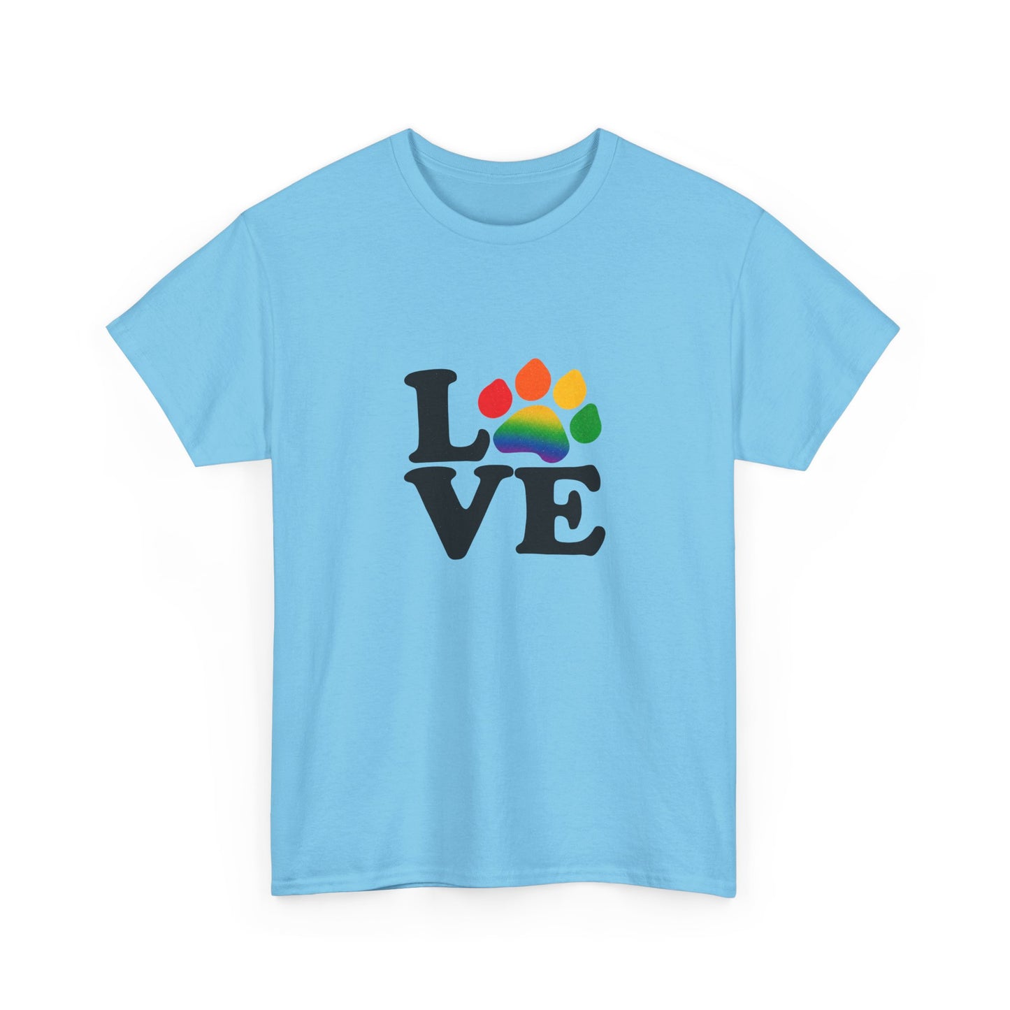Pride Love Paw Heavy Duty Unisex Tee Sizes Small - 5XL (5 colors)
