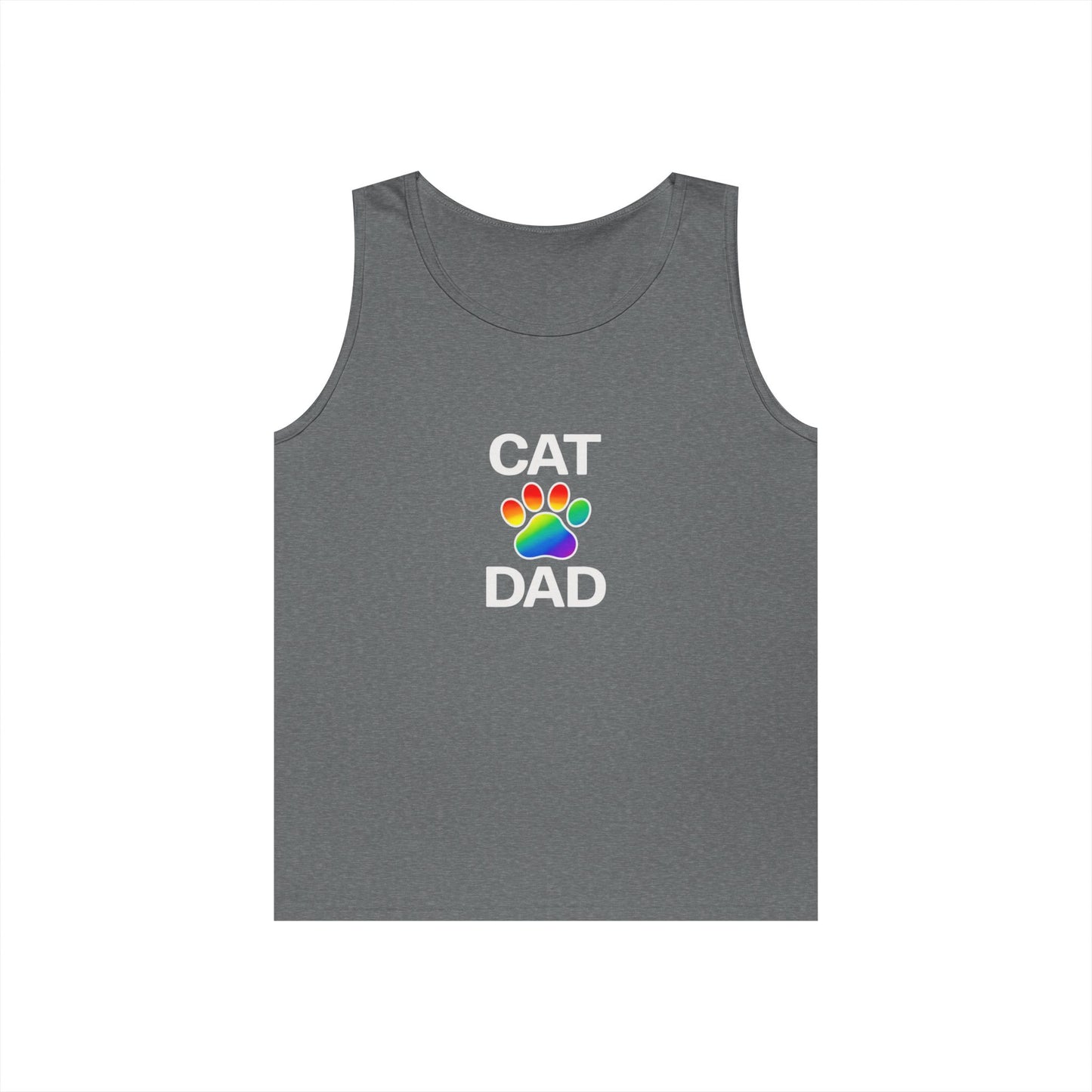 Pride Cat Dad Unisex Heavy Cotton Tank Top (9 Colors)