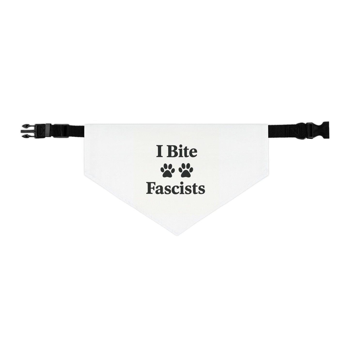 I Bite Fascists Dog Bandana and Collar