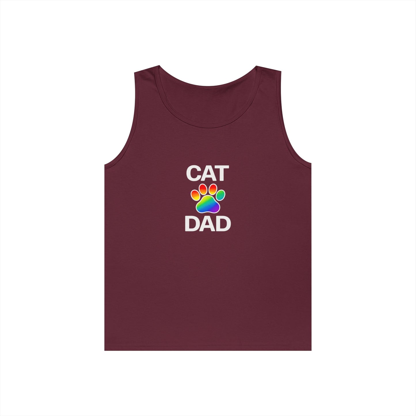 Pride Cat Dad Unisex Heavy Cotton Tank Top (9 Colors)