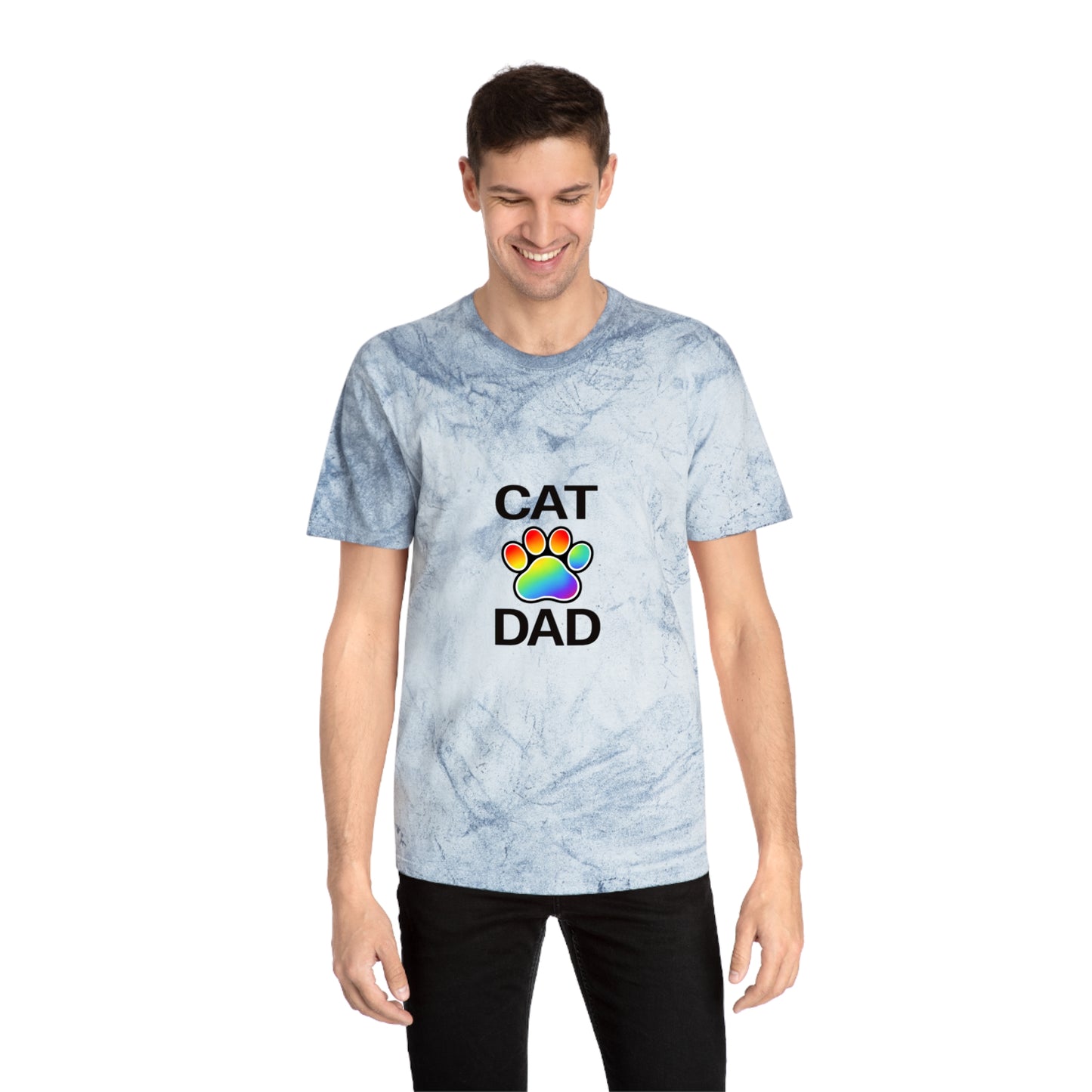 Pride Color Blast Cat Dad Tee Sizes Small - 3XL (4 Colors)