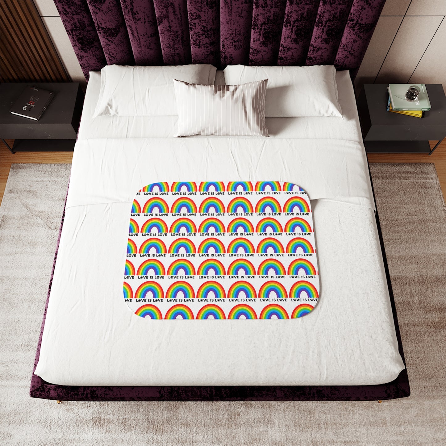 Pride Love Is Love Cozy Sherpa Paw Blanket (3 sizes)