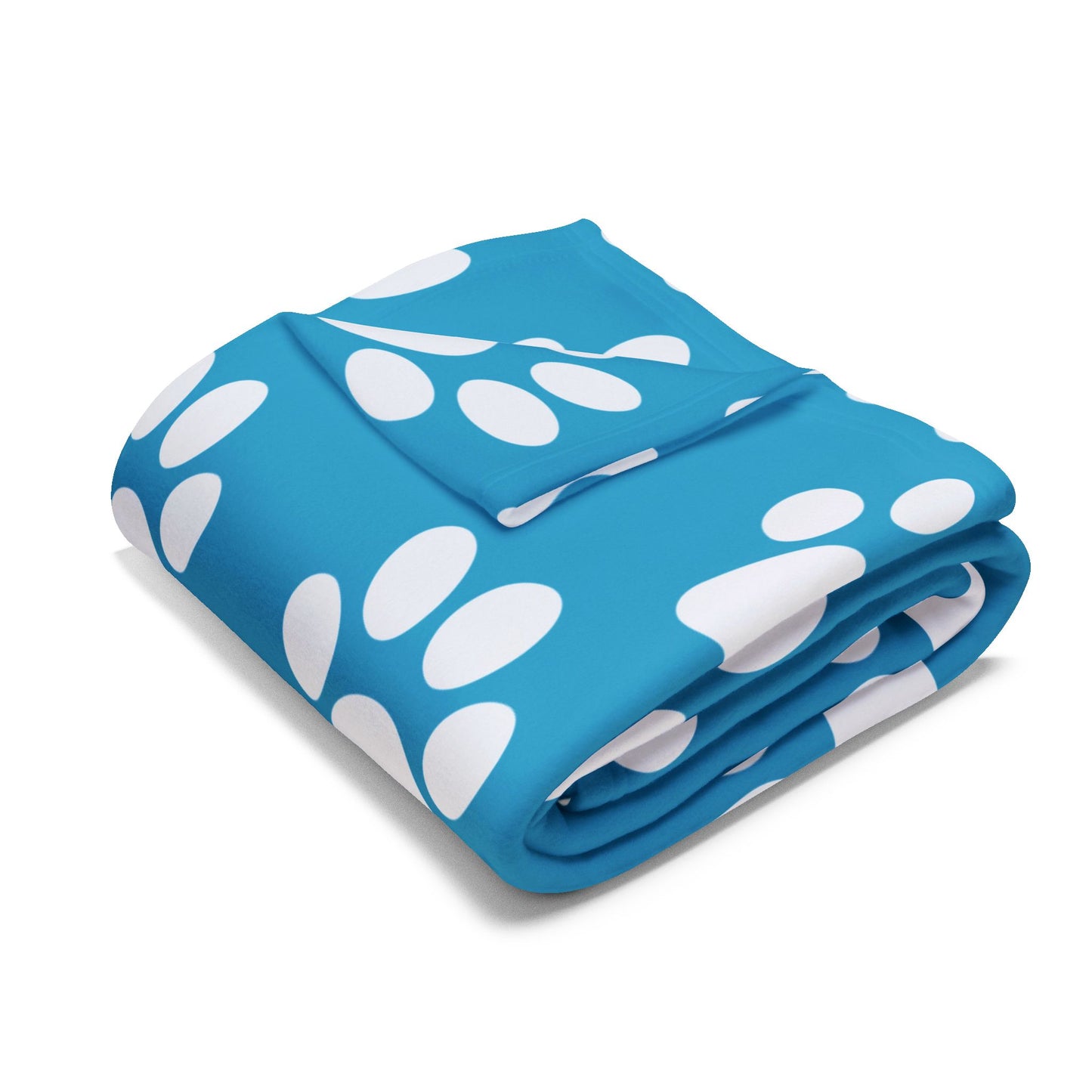 Cozy Paw Print Arctic Fleece Dog Blanket