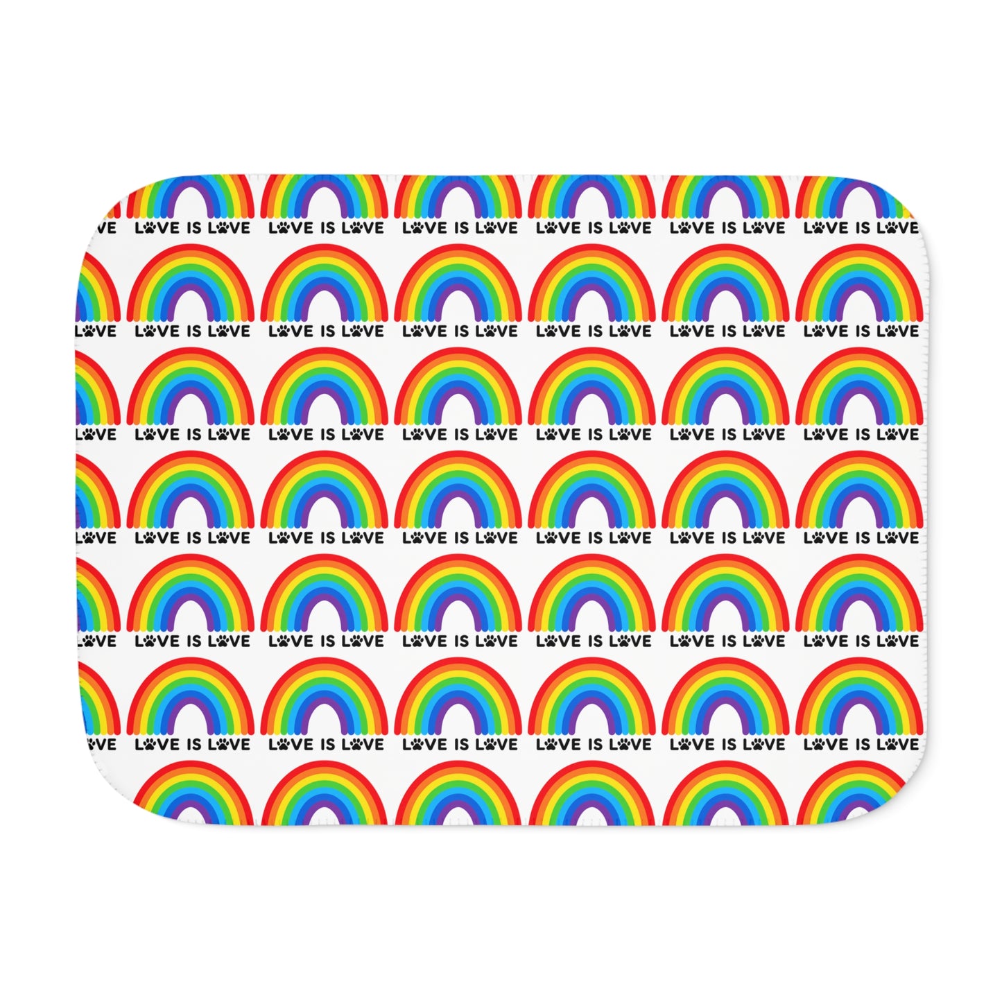 Pride Love Is Love Cozy Sherpa Paw Blanket (3 sizes)