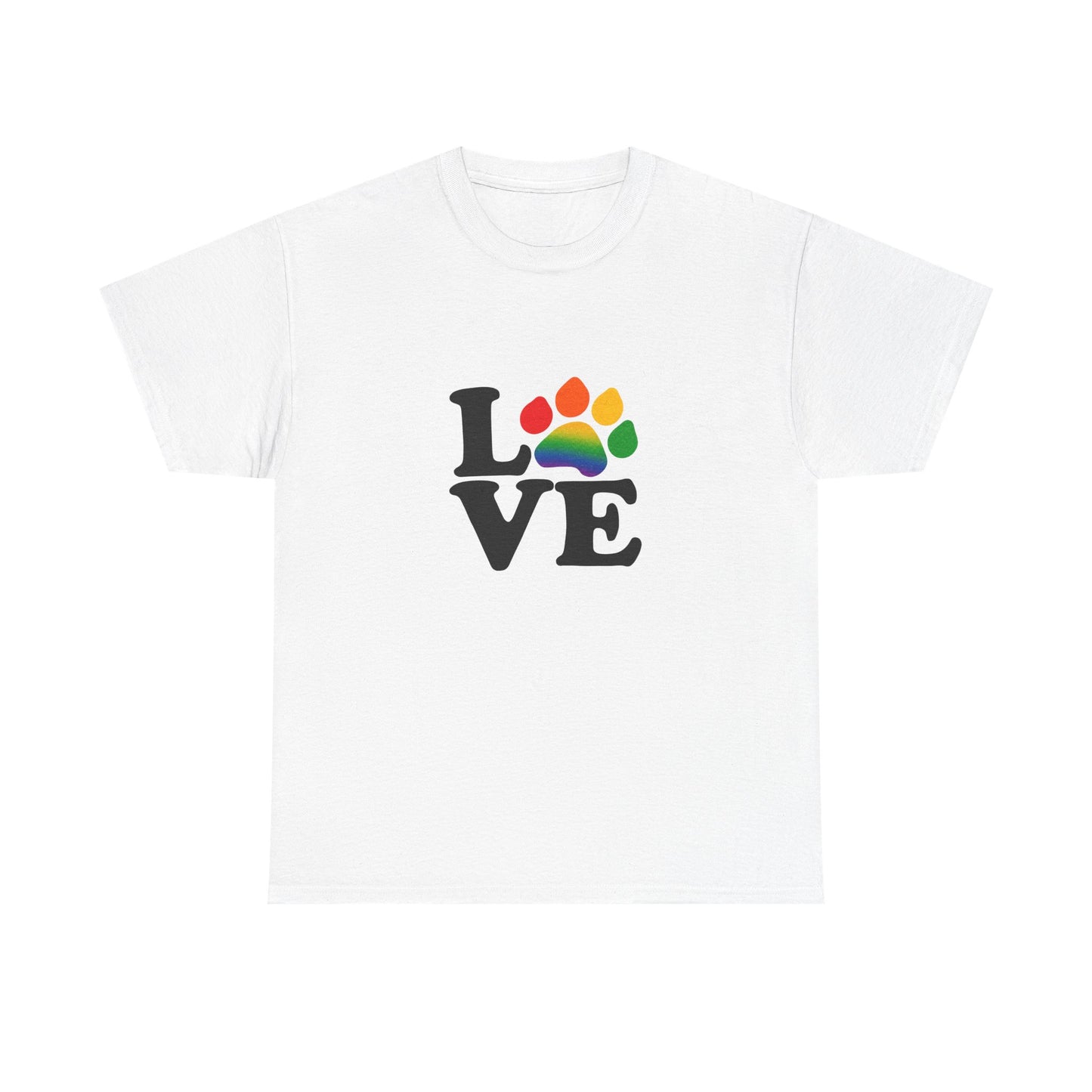 Pride Love Paw Heavy Duty Unisex Tee Sizes Small - 5XL (5 colors)