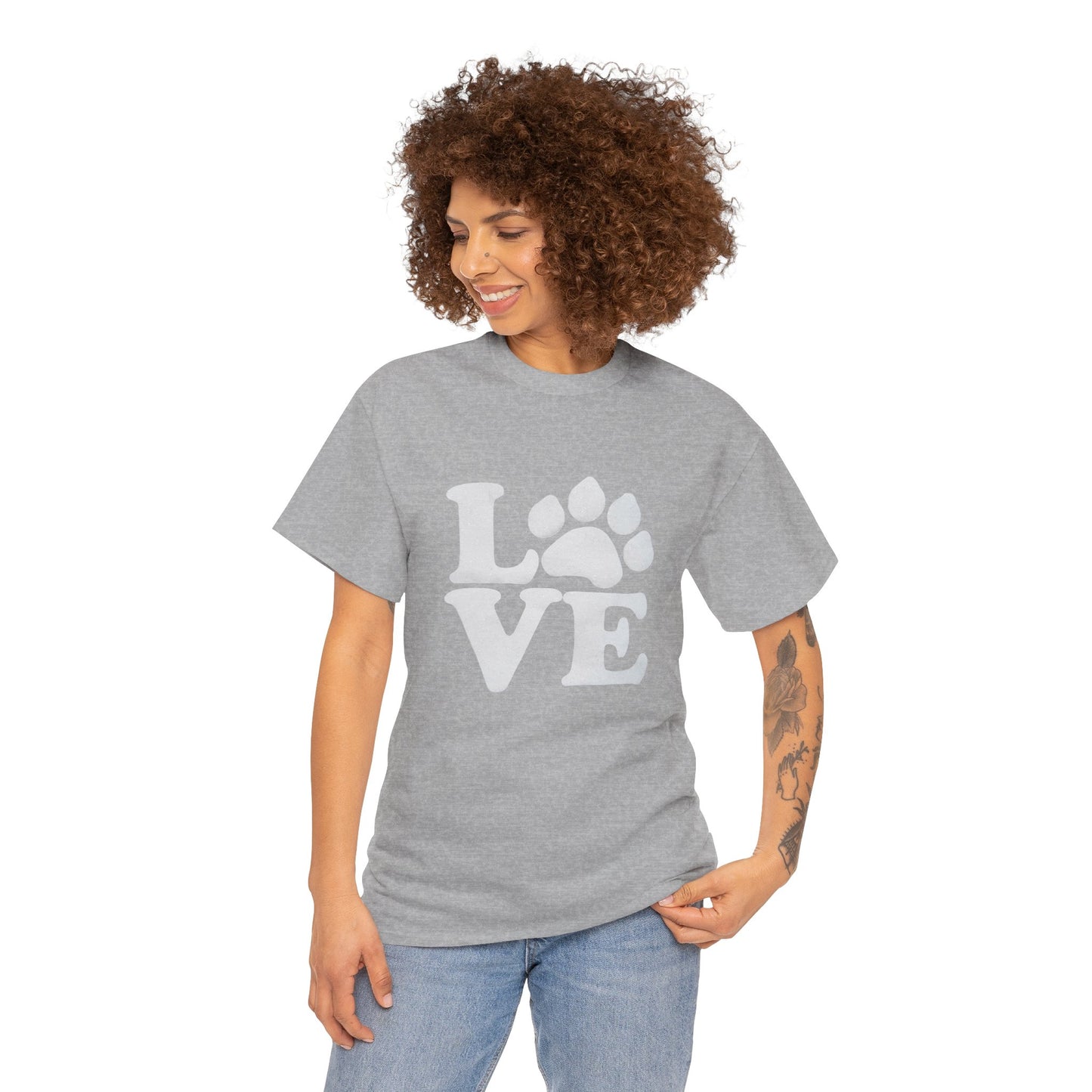 Love Paw Heavy Duty Unisex Tee Sizes Small - 5XL (11 colors)