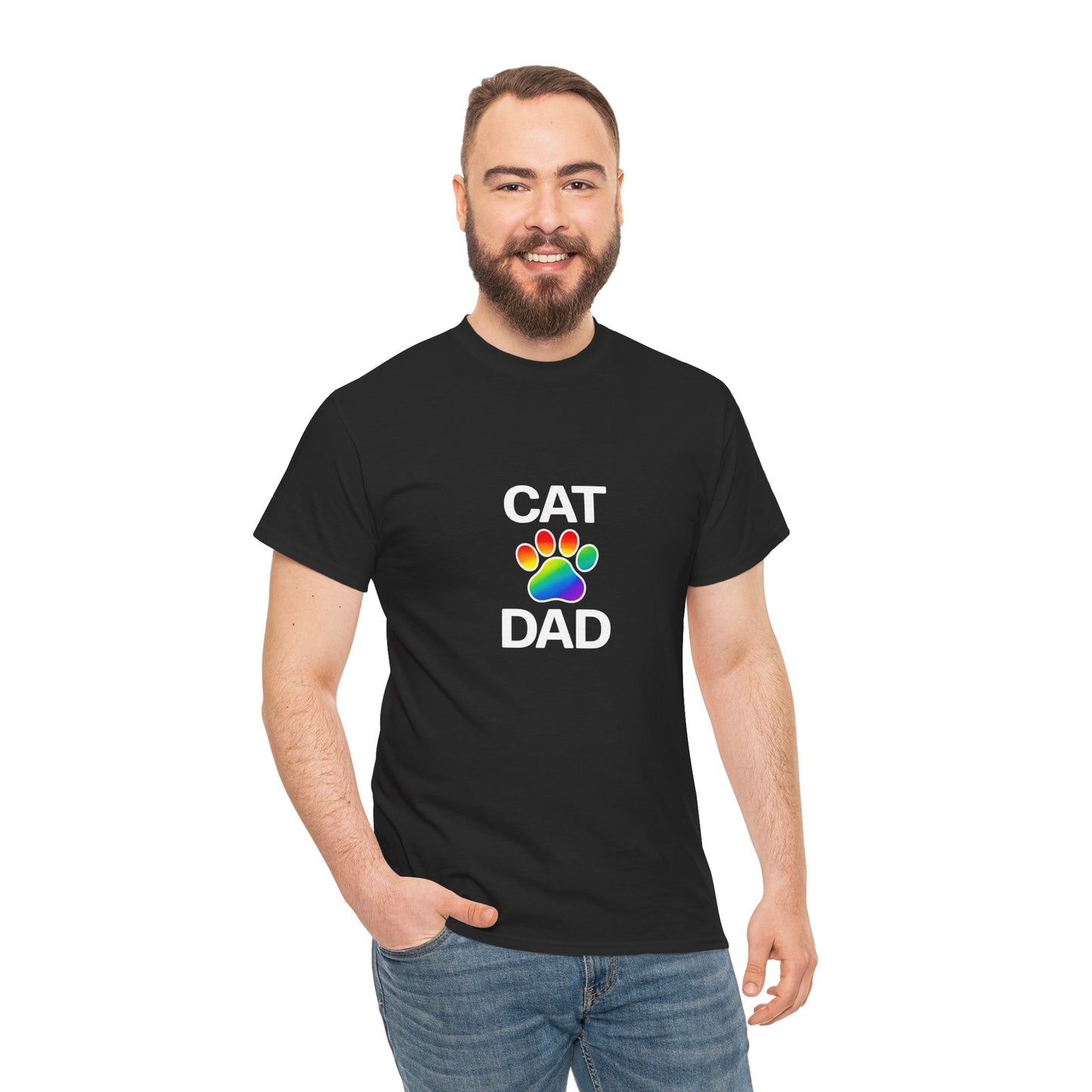 Pride Cat Dad Heavy Duty Unisex Tee Sizes Small - 5XL (11 colors)