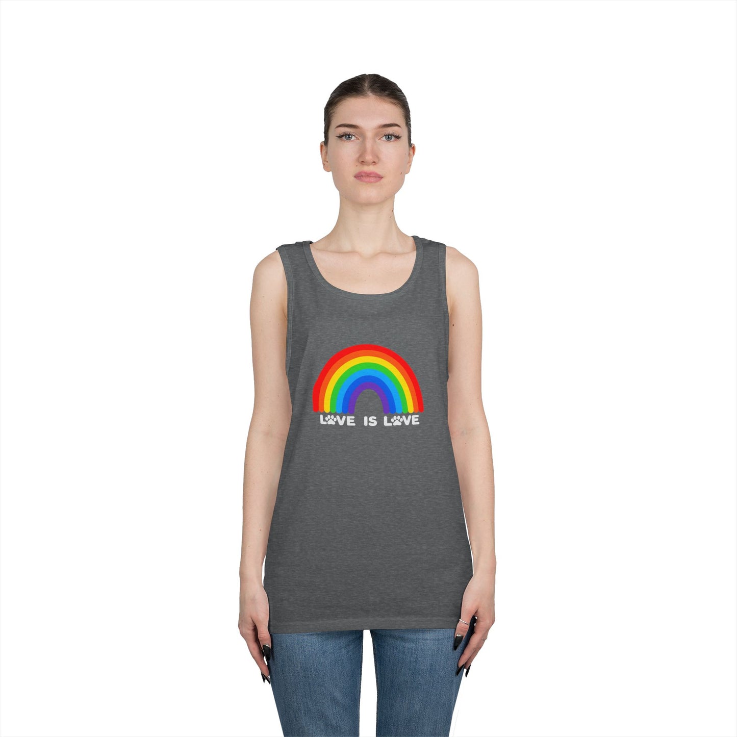 Pride Love Is Love Unisex Heavy Cotton Tank Top