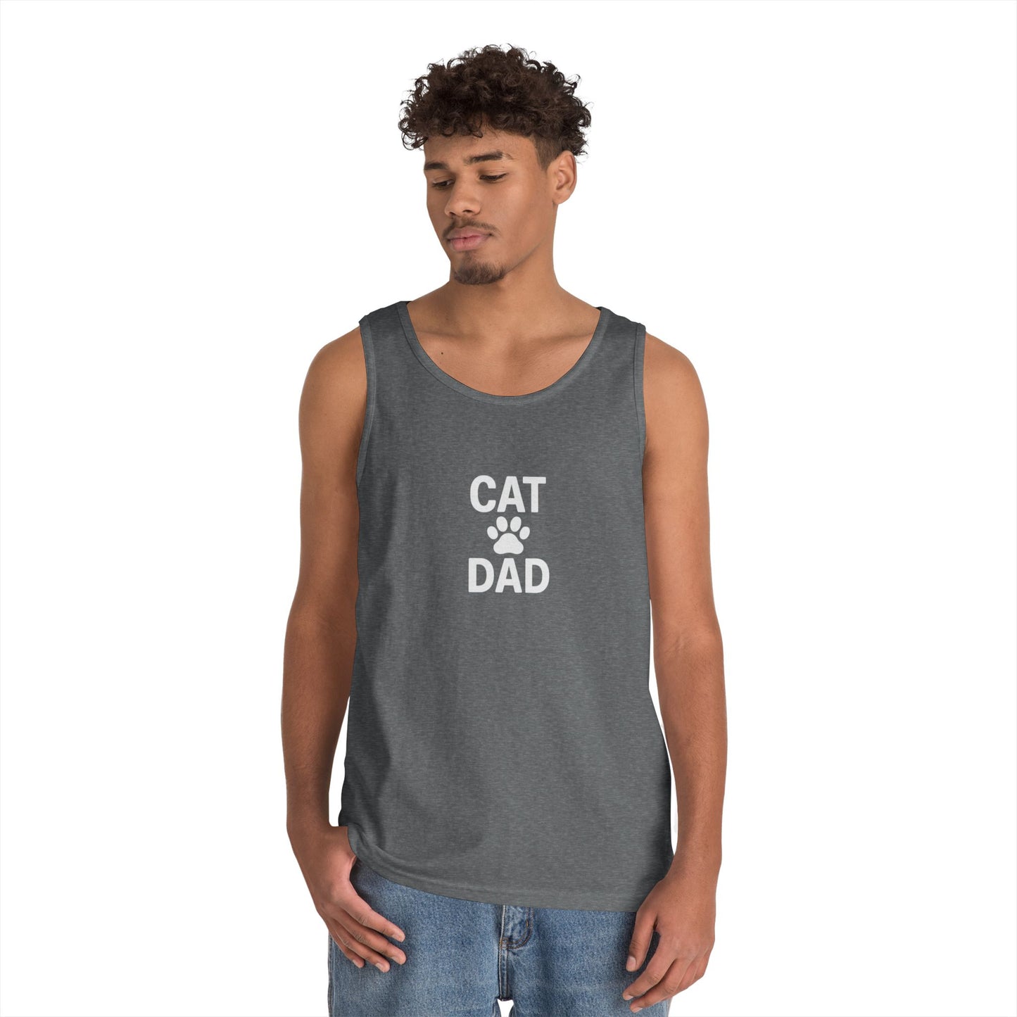 Cat Dad Unisex Heavy Cotton Tank Top