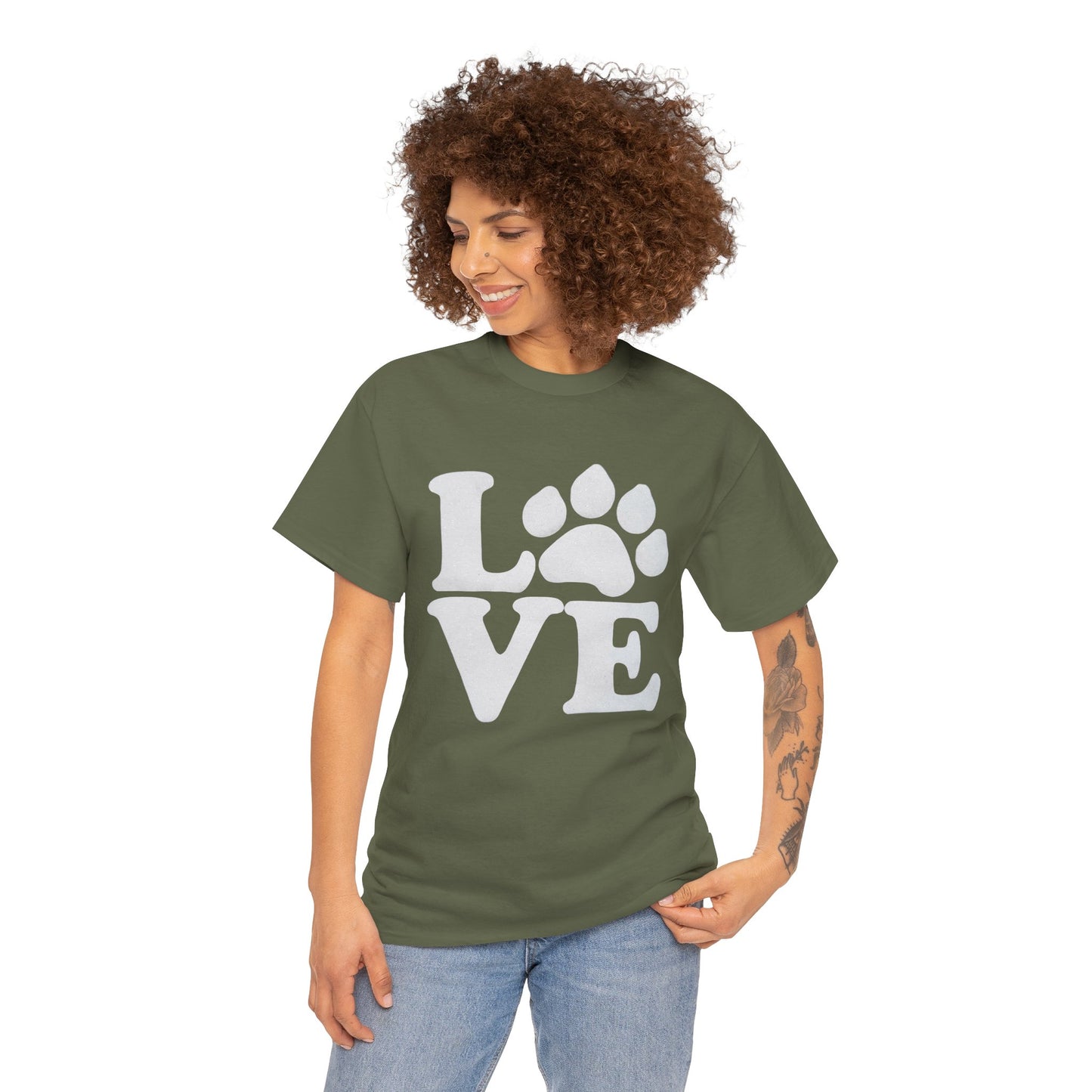 Love Paw Heavy Duty Unisex Tee Sizes Small - 5XL (11 colors)