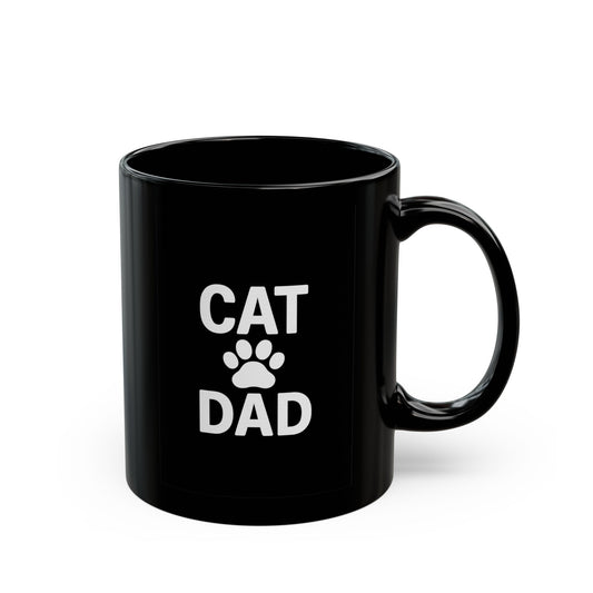 Cat Dad Black Mug