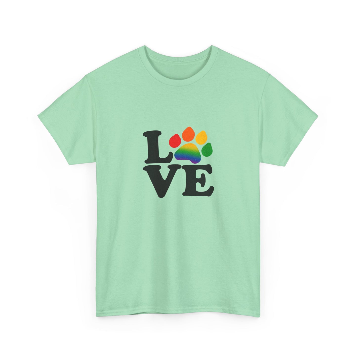 Pride Love Paw Heavy Duty Unisex Tee Sizes Small - 5XL (5 colors)