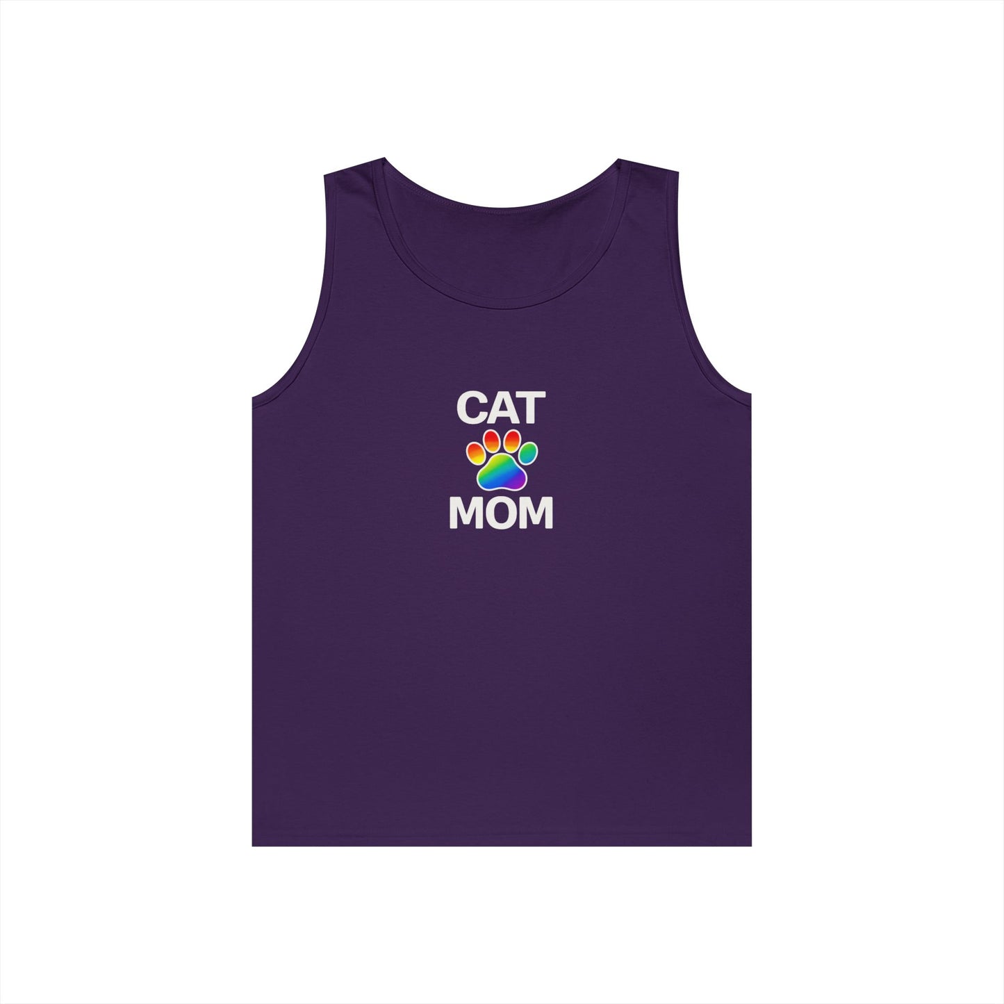 Pride Cat Mom Unisex Heavy Cotton Tank Top (8 Colors)