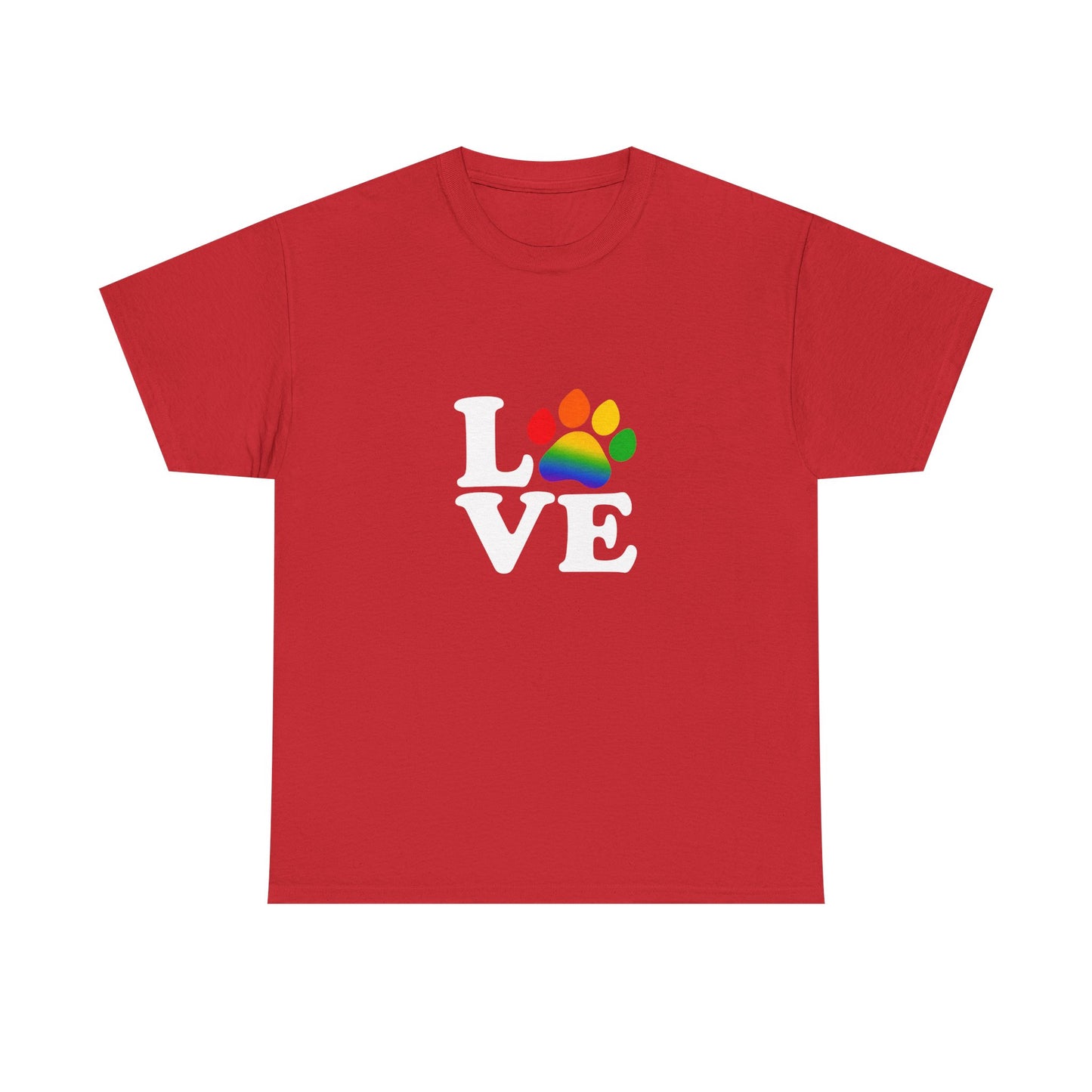 Pride Love Paw Heavy Duty Unisex Tee Sizes Small - 5XL (11 colors)