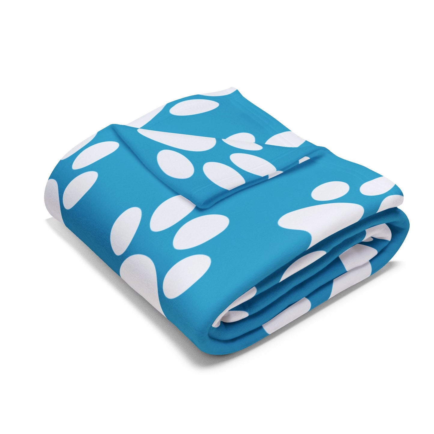 Cozy Paw Print Arctic Fleece Dog Blanket
