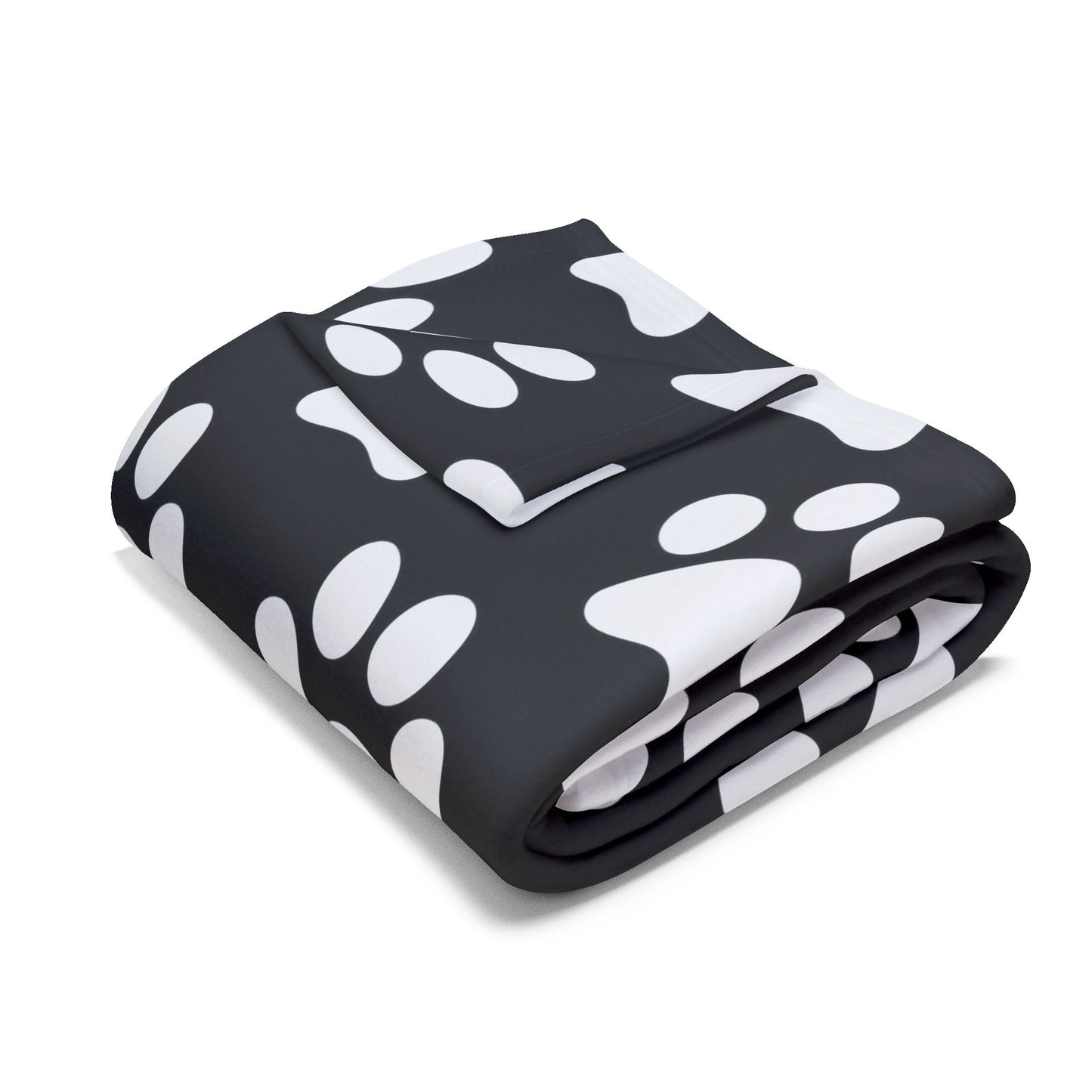 Cozy Paw Print Arctic Human Fleece Blanket