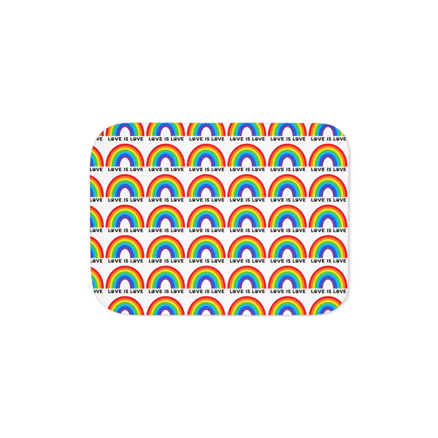 Pride Love Is Love Cozy Sherpa Paw Blanket (3 sizes)
