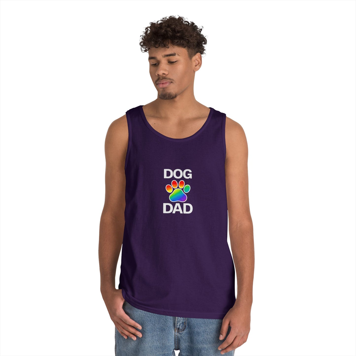 Pride Dog Dad Unisex Heavy Cotton Tank Top (9 Colors)